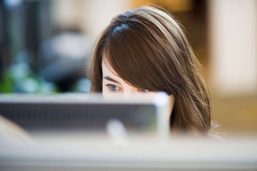 Businesswoman Working at a Computer