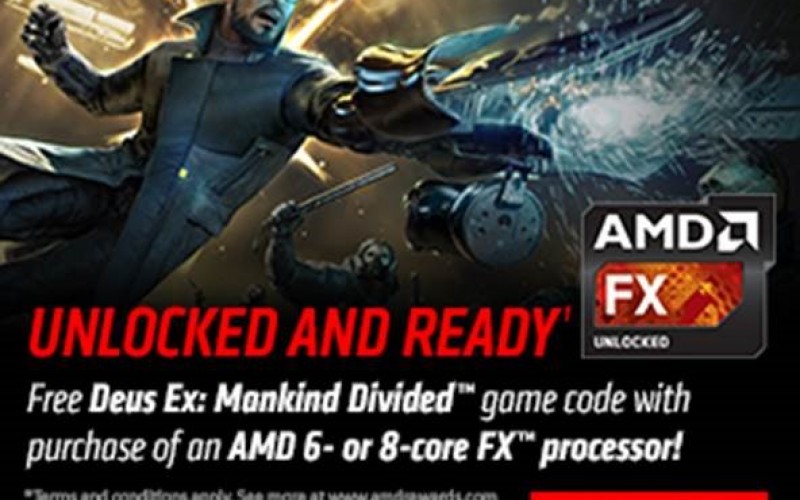 AMD промотира своите FX чипове с безплатен код за Deus Ex: Mankind Divided