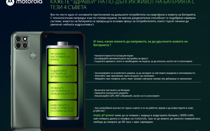 Експертите на Motorola представят 4 лесни начина за удължаване живота на батерията на смартфона