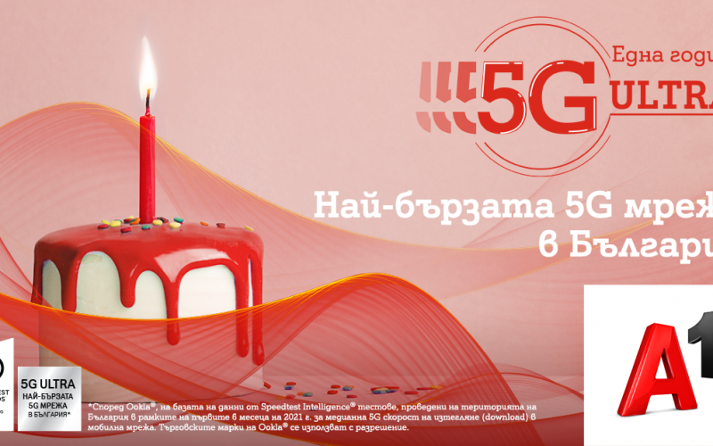 А1 отчита всекидневно увеличение на трафика и засилен интерес към своята 5G ULTRA мрежа за една година