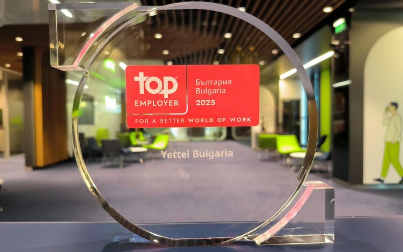 Yettel отново е Top Employer, с резултат над средния за телеком бранша в света