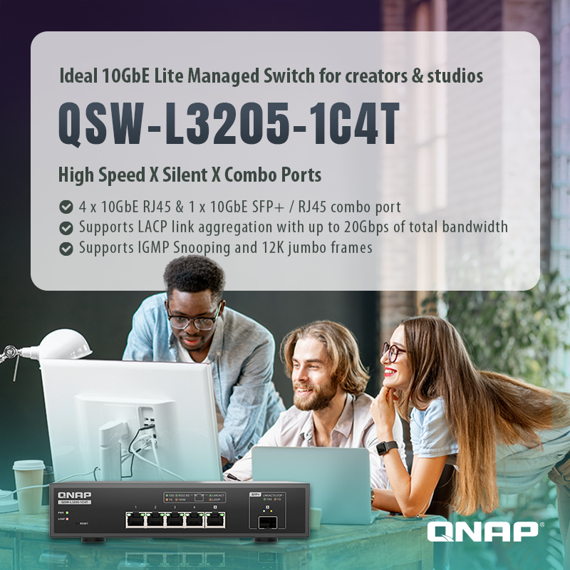 QNAP пуска QSW 3000 изцяло 10GbE Lite-Managed комутатор