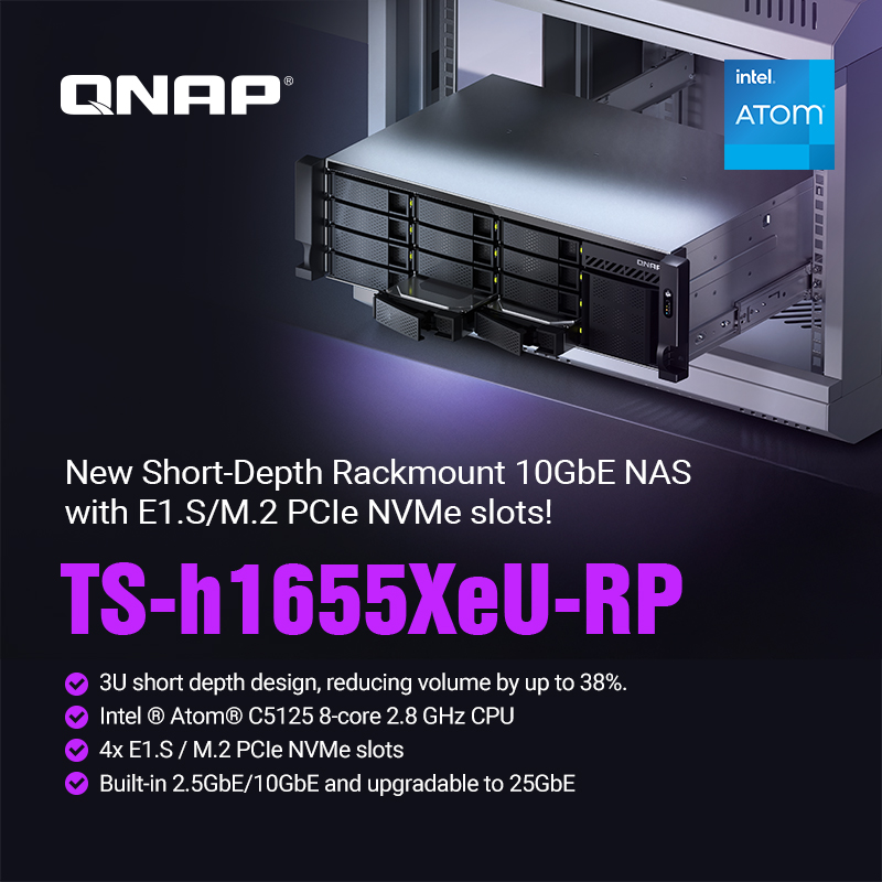 QNAP обяви 3U компактен NAS за високопроизводителен сторидж и виртуализация