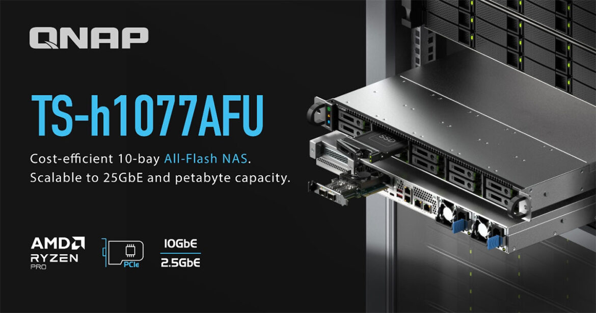 QNAP пуска 10-слотов, изцяло флаш SATA SSD NAS с AMD Ryzen™ PRO 7000 процесори